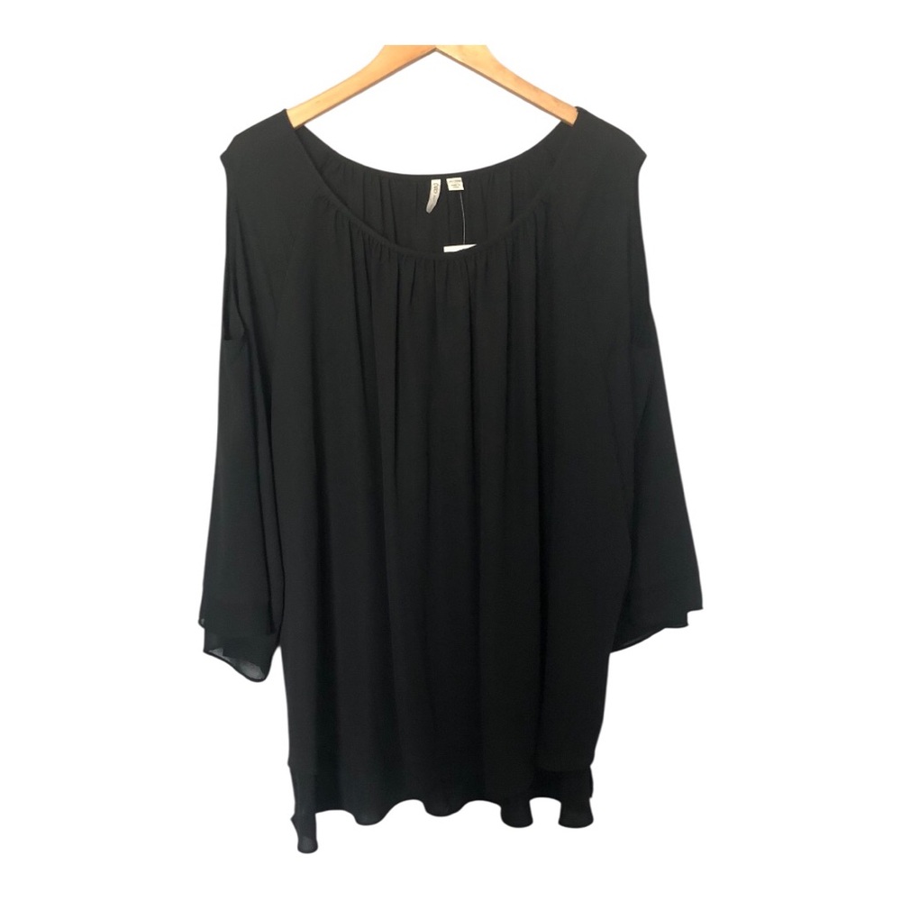 NWT Cato Black Cold Shoulder Tunic Top Size 26/28W